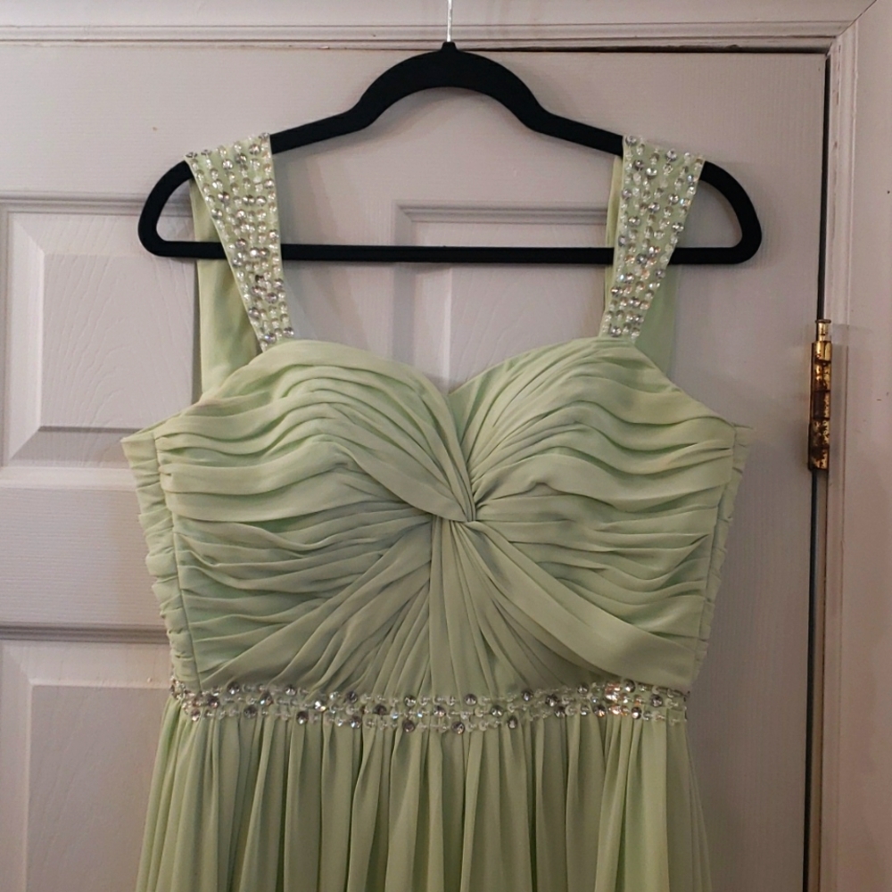 Sage Green floor length gown